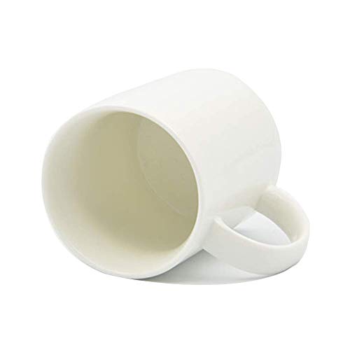 1 unit White Ceramic coffee tea Mug coated 11 oz (9,5 x 8cm)