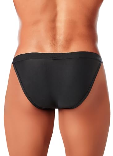 MIZOK Men's Sexy Solid Swim Bikini Swimsuit Quick Dry Metal Buckle Ring Swimwear3