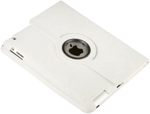 ePathDirect 360 Degree Rotating White Embossed Flower Luxury PU Leather Stand Smart Cover Case for Apple iPad 4th Generation Retina Display / the new iPad 3 / iPad 2 (wake/sleep capability)