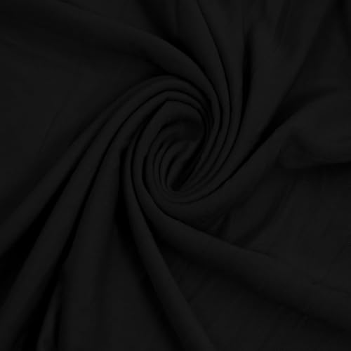 Premium Black Rayon Spandex Jersey Knit Fabric - 60" Wide, 4-Way Stretch, Medium Weight, Soft & Breathable 6 Premium Black Rayon Spandex Jersey Knit Fabric - 60" Wide, 4-Way Stretch, Medium Weight, Soft & Breathable - Image 5