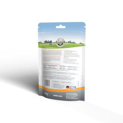 Bellfor Immunpulver für Hunde 250 g – Ergänzungsfuttermittel mit Propolis, Brennnessel, Hagebutte und Insektenprotein zur Unterstützung des Immunsystems bei Hunden