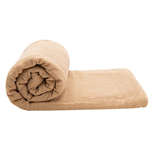 Muslin Baby Quilt, 36"X45", Super Soft Comforter, Nursery Crib Blanket, 100% Muslin Cotton Double Layer Shell & Thermo Fiber Fill, Breathable, Durable For Infant Toddler (Warm Sand) #TOP4