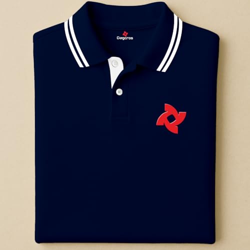 Image of Dagcros Classic Men's Polo T-Shirt with White Trim, Short Sleeve for Mens