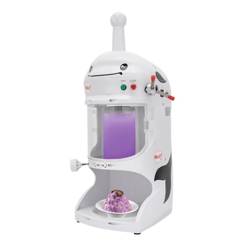 Commercial Ice Shaver Machine 350W Ice Shaver Snow Cone Machine, Ice Shaver Crusher with Stainless Steel Bucket, Electric Ice Shaver Snowball Machine for Coffee Shop Milk Tea Shop Hotel Restaurant