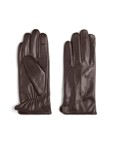 Guantes de piel para mujer PIECES Pcnellie color marrón Hot Fudge talla M
