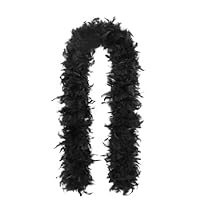 LIURFLNC Federboa Schwarz, 2,0 m, Party, Fasching, Pride, LGBT, Weihnachten, Frauen, Unisex, Accessoires, Federschal