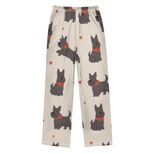 Dog Bows Boys Pants Boys Athletic Pants Long Pant for Boywith Pockets Wide-Leg Size 6-14Y2