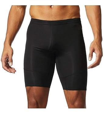 Image of Active Shorts Tights for Men, 4-Way Lycra Atheletic Shorts, Running Black