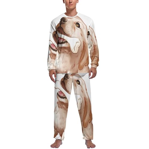 Ensemble de pijama homme haut et bas manches longues vêtement de nuit chaud