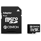 64GB Class 10 Micro SDXC Memory Card with Adapter by Centon, High Speed for Phones, Tablets, HD Videos & MSD Compatible Devices