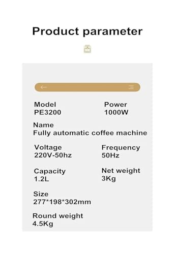 Cafetera Automática con Molinillo 1000W Capacidad 100 mL miniatura 2