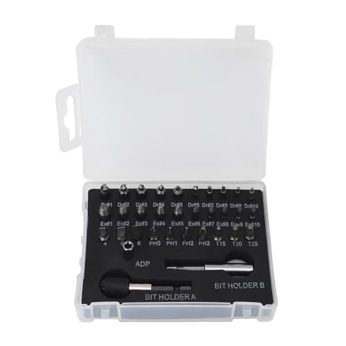 MOZUO 33pcs Screw Extractor Set with Carrying Case, Easy Access Bolt Extractor Kit, Multi Spline Extractor for Stripped, Rounded, Damaged, Broken Hexagonal Bolts