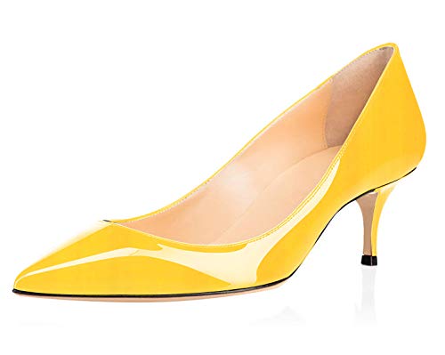 Eldof Women Kitten Heels Pumps | Pointed Toe Stiletto | 6.5cm Classic Court Shoes
