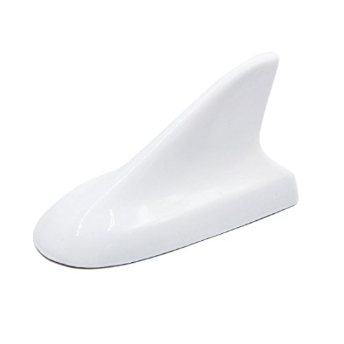 uxcell Universal Auto Car White Plastic Shark Fin Roof Decorative Antenna Aerial