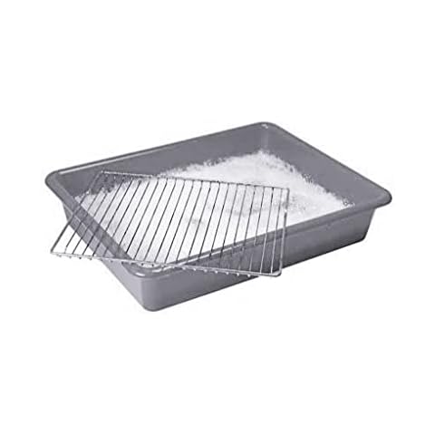 Optimal Products Large Oven Rack & Grill Soaking Cleaning Tray Industrial Grade Polypropylene 55 x 40 cm, Silver Cover