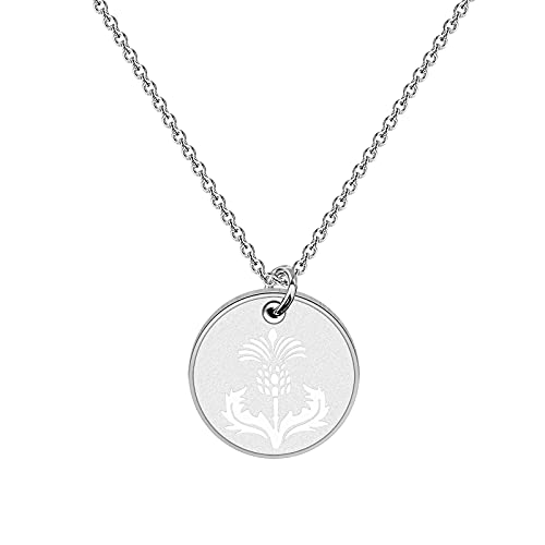 bobauna Inspired Jewelry Scottish Thistle Disc Pendant Necklace Gift