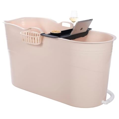 Mobile Badewanne, Ideal für das kleines Badezimmer, 125x52x65cm, Stylisch und Stimmungsvoll (Grau) Cover