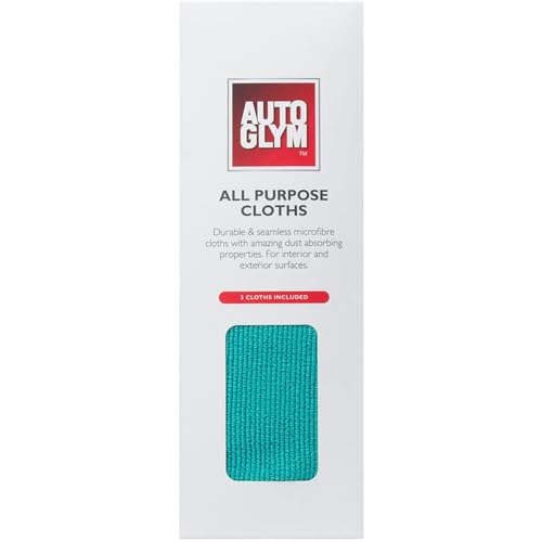 Autoglym Paños multiusos de 40 x 40 cm, paquete de 3, paños de microfibra de alta calidad, sin arañazos, para uso interior y exterior