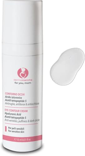 DERMOMAMMA CONTORNO DE OJOS - Hidratante, Antiarrugas, Iluminador, Ayuda a Reducir Bolsas y Ojeras, Indicado durante el Embarazo y la Lactancia 15 ml