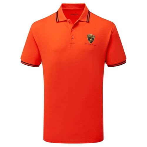 Polo de viaje Lamborghini Squadra Corse naranja ideal para escapadas de fin de semana
