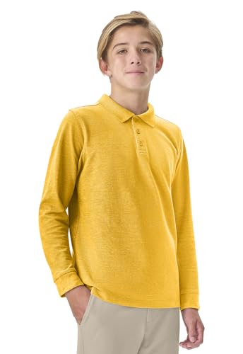 Image of Classroom School Uniforms Big Kid Long Sleeve Pique Polo CR835Y