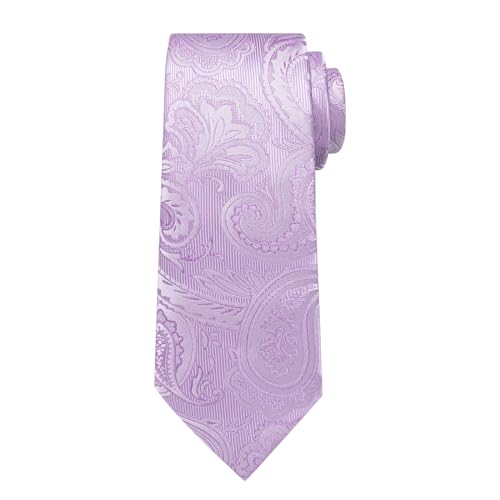 Image of DiBanGu Mens Paisley Tie Set Silk Woven Jacquard Necktie and Pocket Square Cufflinks Gift Set for Wedding Bussiness