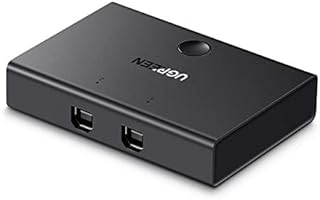 UGREEN USB Sharing Switch USB 2.0 Peripheral Switcher Adapter Box 2 Computer Share 1 USB Device Hub for Printer Scanner with 2 Pack USB 2.0 Male Cable