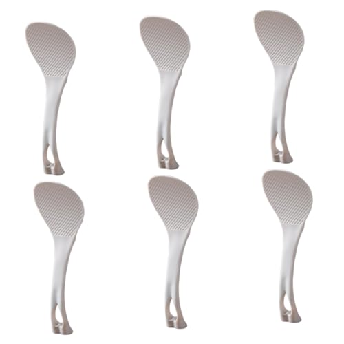 Cabilock 6pcs Heart Shaped Non Stick Rice Spoons Ergonomic Restaurant Hotel Meal Utensils Compact Design for Effortless Serving and Scooping Kitchen Essential