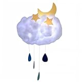 Veemoon 1 Juego De Adornos Colgantes De Luz De Nube Decoraciones De Luz Nocturna De Techo Para Interiores Luz De Nube Flotante Luz De Nube De Techo Lámpara De Astronauta Pegamento De