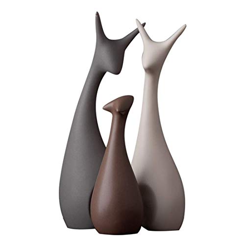 MSchunou Family of Three Ceramic Sculptures, Indoor Bedside Table, Desktop Clothing Store, Coffee