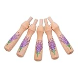 Cabilock 5 Stück Teiliges ergonomisches Holzgriff Filznadeln mit Lavendel-Muster abnehmbare langlebige Punch-Nadelhalter für DIY-Wollfilzarbeiten und Handarbeitsbedarf