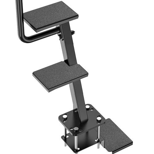 NUOVEPE Heavy-Duty 3-Step Boat Trailer Tongue Ladder with Safety Handrail 500lbs Capacity Anti-Slip Boarding Steps for Deep V Hull Trailers Safe & Easy Boarding Solution