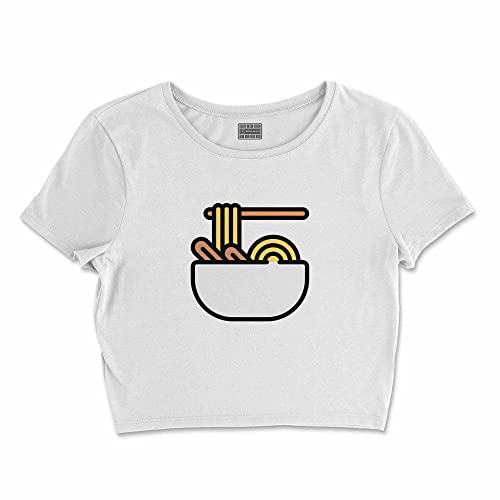 T-Shirt Blanc Femme Taille Courte L Buwtswi-100398-l