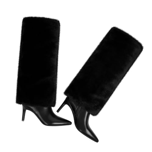 Image of VIUGJNEX Fold Over Boots for Women Fall Tall Knee High Boots