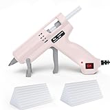 Tilswall Hot Glue Gun Kit, 50W Mini Glue Gun, Fast Preheating Hot Melt with 75pcs 130mm x 7mm Glue Sticks for Crafting, DIY, Art, Home Repairs, Glass and Fabric Pink