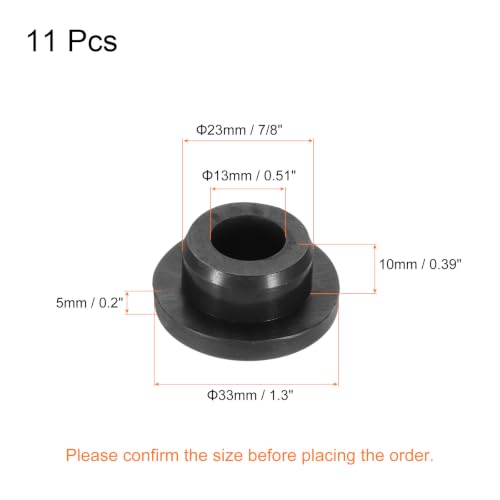 Image of MECCANIXITY 11pcs T-Shaped Silicone Plugs 23mm 7 /8 Inch Dia Snap in Plug Hole Seal Cover Round Rubber Stopper for Kitchen Rubber Bulkheads Waterproof Sealing Plugs Black