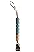 Mushie x The Dearest Grey Baby Pacifier Clip Holder | Handmade in The USA | Joy (Pewter Blue/Wood)