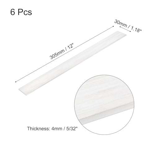 Image of MECCANIXITY 6 Pcs Square Aluminum Flat Bar, 5 /32 inch (4mm) Thick x 1.18 inch (30mm) Width x 12 inch (305mm) Long 6061 Aluminum Flat Plate Solid New Mill Stock Silver for Industrial Building