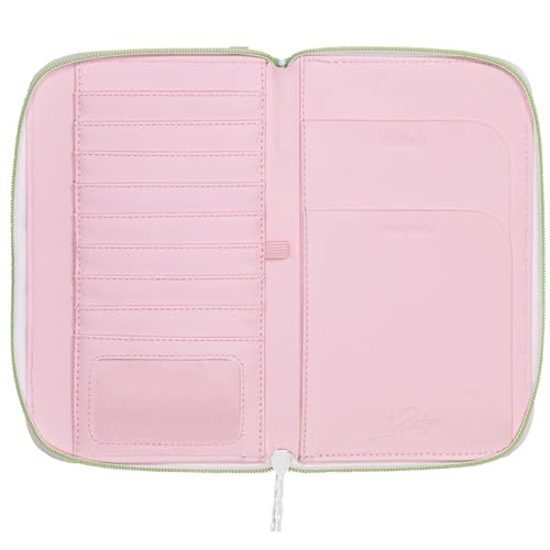 Lilly Pulitzer Leatherette Travel Wallet for Women, Passport Holder with ID Window, Card Slots and Interior Pockets, Lime Feeling Good3