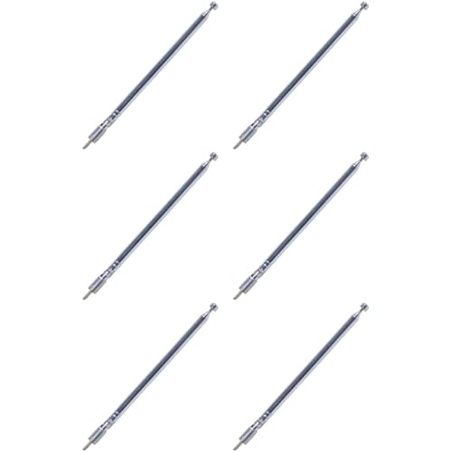 Tacdas 6X Reemplazo 49cm 19.3 Pulgada 6 Secciones Antena Telescopica para Radio TV