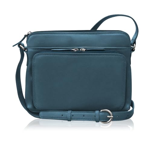 Image of ili New York Genuine Leather Crossbody Bags for Women - Premium RFID Blocking Shoulder Bag Organizer with Adjustable Strap