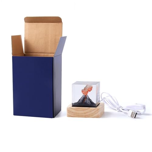 Lampe en résine style volcan réaliste avec alimentation USB intégrée - 3