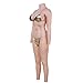 PINGJIA Collant in Silicone Pieno Tuta in Gomma Crossdress, Collo Alto Seno in Silicone Maschile Tette Artificiali Falso Transessuale Cosplay Transgender Transessuale