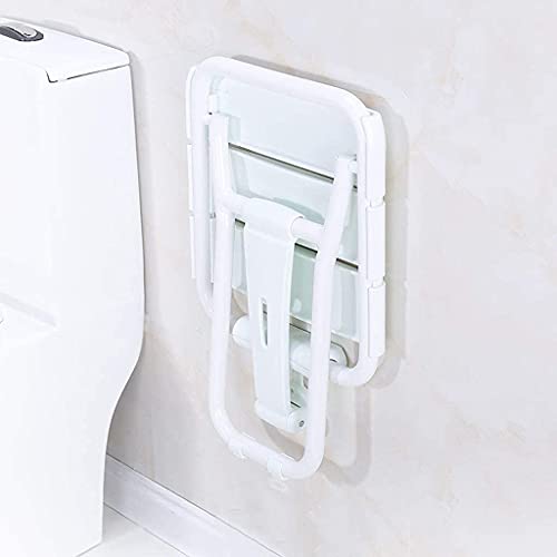 Tabouret de douche stable mural rabattable et blanc gain de place