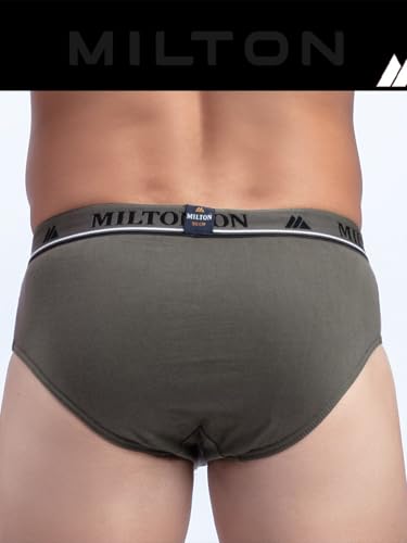 Image of Milton Mens Cotton Solid Outer Elastic Brief | Premium Soft Cotton Underwear | Breathable & Skin-Friendly Briefs with Comfort Fit Waistband | Pack of 1, Color May Vary as per Availability