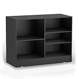 HUZJIEHUI 48”W * 20”D * 38”H - Retail Cash Wrap Counter – Black Checkout Counter with Adjustable Shelves, Wood Cash Register Stand for Stores