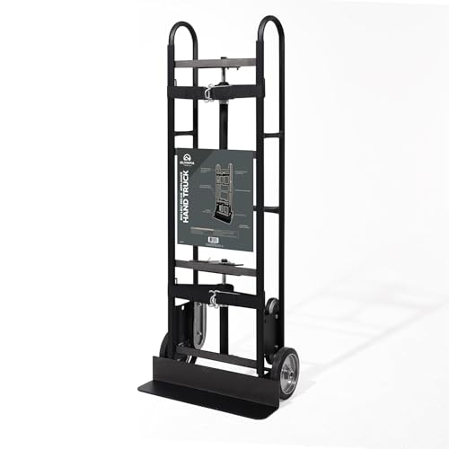 Olympia Tools 800LB Auto-Recoil Appliance Hand Truck - Moving Hand Truck with Easy-to-use Belt Tightener for Transport Large/Bulky Appliances Refrigerator Dolly - Heavy-Duty Furniture Dolly Trolley
