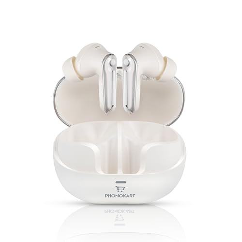 Image of Phonokart TWS Earbuds 500mAh Charging Box,40H Play Time, 7H Music Playtime, 5H Talk Time (White)