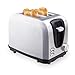 Toster 2 plastry, toster ze stali nierdzewnej z szerokimi szczelinami, półautomatyczny toster, 7 stopni opiekania z funkcją rozmrażania/podgrzewania/anulowania, z tacą na okruchy, 900 W, srebrny szary (kolor: Srebrno-szary)