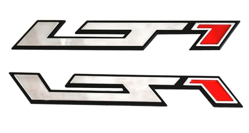 Image of Pair New LT1 Emblems 3D Badge Left and Right Engine Hood Badge Decal Replacement for Corvette C4 C7 ZR1 (Chrome Red)